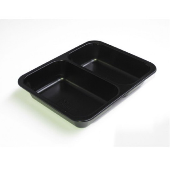 Barquette à sceller Caterline 1 Noir 2 compartiments- 216 pcs